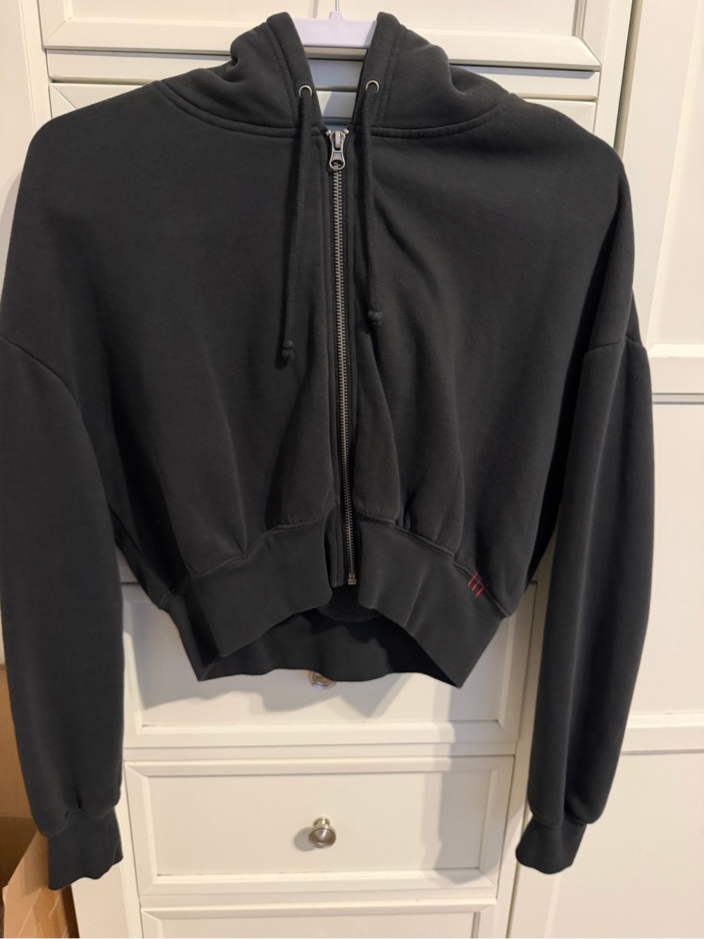 BDG Black Hoodie with Red Stitching Detail